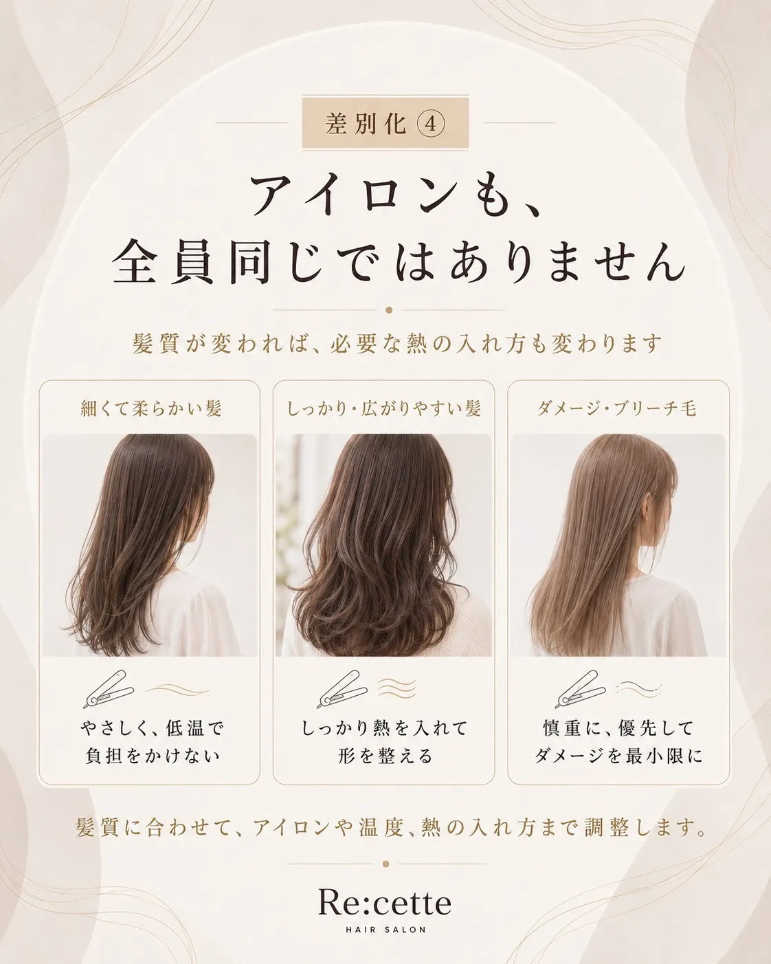 同じ「髪質改善」でも、